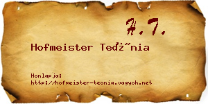 Hofmeister Teónia névjegykártya